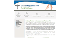 Desktop Screenshot of drzinapodiatry.com