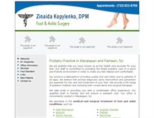 Tablet Screenshot of drzinapodiatry.com